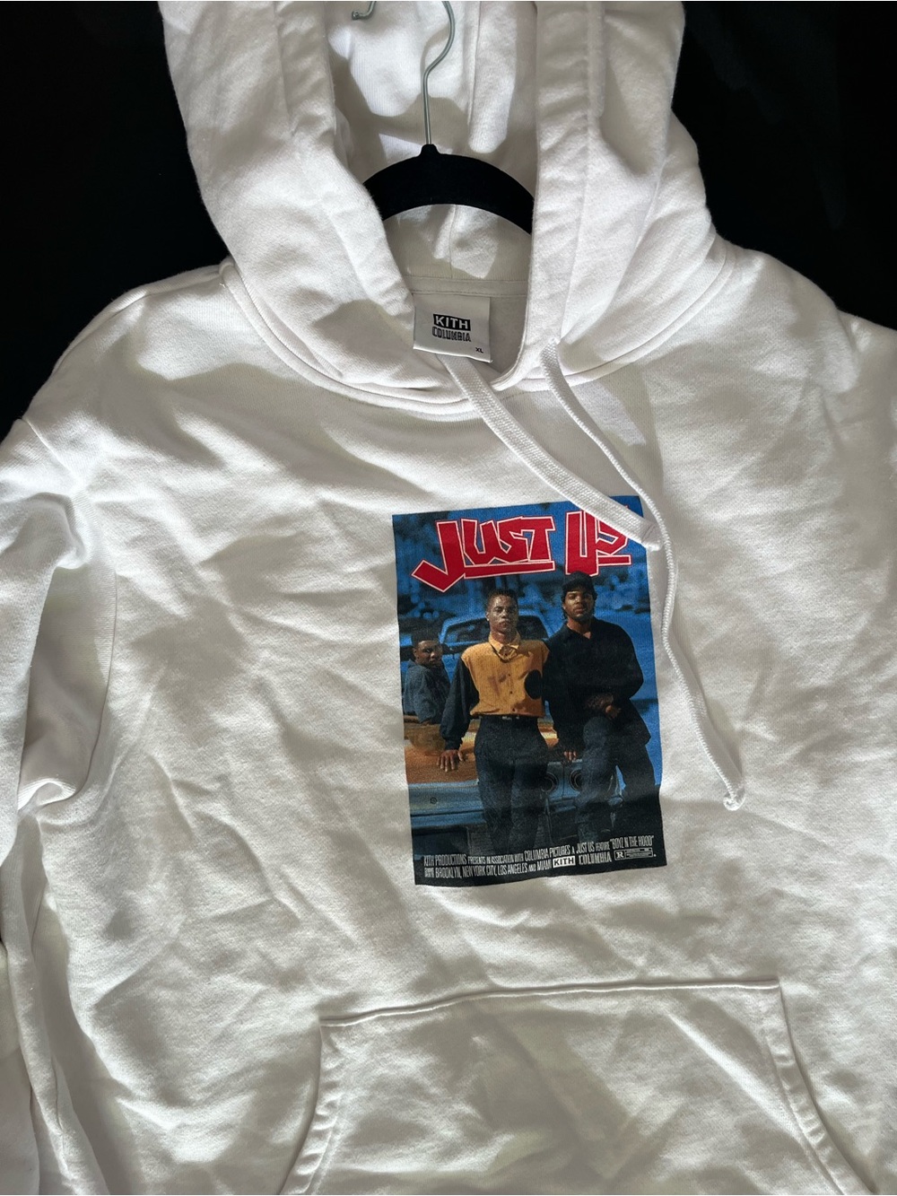 Kith White Hoodie with Multicolor 'Just Us' Graphic